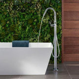 Modern Free Standing Tub Filler in Polished Chrome