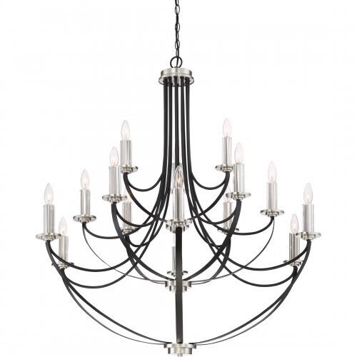 Quoizel ANA5015K Alana 15 light chandelier mystic blk Chandelier