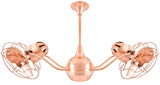 Matthews Fan VB-CP-MTL Vent-Bettina 360° dual headed rotational ceiling fan in polished copper finish with metal blades.