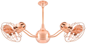 Matthews Fan VB-CP-MTL Vent-Bettina 360° dual headed rotational ceiling fan in polished copper finish with metal blades.