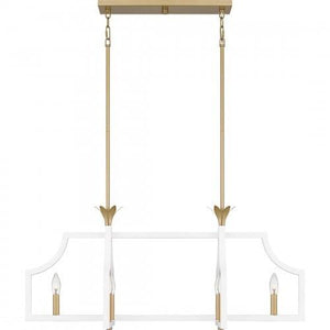 Quoizel DSL638W Dusty Lane Linear chandelier 6 lights white. Island Light