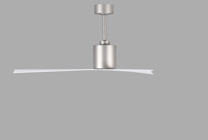 Matthews Fan EK-BN-WH Eliza 3-blade paddle fan in Brushed Nickel finish with gloss white all-weather ABS blades. Optimized for wet locations.