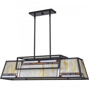 Quoizel ATW439MBK Atwater Linear chandelier 4 light matte black Island Light