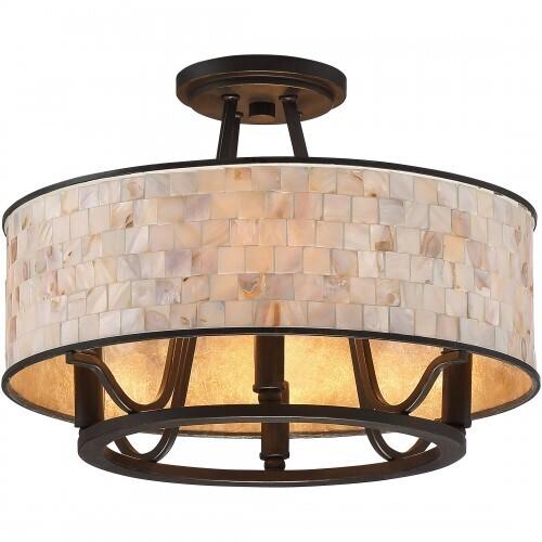 Quoizel AS1716PN Aristocrat Semi flush  plldn brnz  4lts Semi-Flush Mount