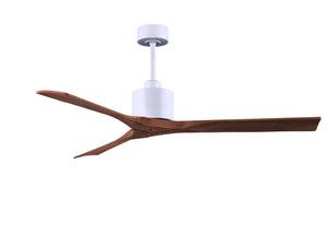 Matthews Fan NK-MWH-WA-60 Nan 6-speed ceiling fan in Matte White finish with 60” solid walnut tone wood blades