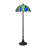 Meyda Tiffany Honey Locust 3-Light Buffet Floor Lamp - Mahogany Bronze (Showroom Display for Sale)