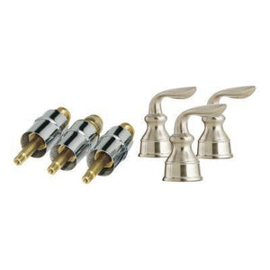 Avalon 3-Handle Tub & Shower Faucet with Metal Lever Handles in Brushed Nickel