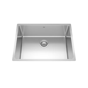 KINDRED BSU1825-9N Brookmore 24.7-in LR x 18.2-in FB x 9-in DP Undermount Single Bowl Stainless Steel Sink In Commercial Satin Finish