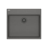 FRANKE MAG61023ADA-SHG Maris Topmount 25-in x 22-in Granite ADA Single Bowl Kitchen Sink in Stone Grey In Stone Grey