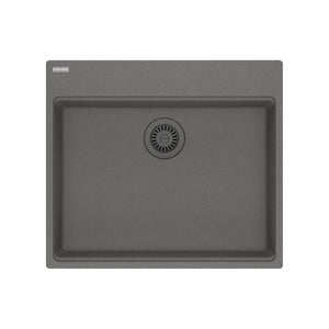 FRANKE MAG61023ADA-SHG Maris Topmount 25-in x 22-in Granite ADA Single Bowl Kitchen Sink in Stone Grey In Stone Grey