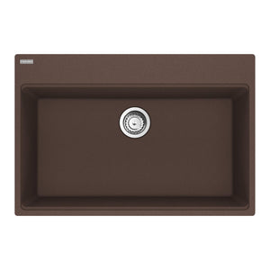 FRANKE MAG61031-MOC-S Maris Topmount 33-in x 22-in Granite Single Bowl Kitchen Sink in Mocha In Mocha