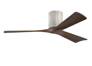 Matthews Fan IR3H-BW-WA-52 Irene-3H three-blade flush mount paddle fan in Barn Wood finish with 52” solid walnut tone blades. 