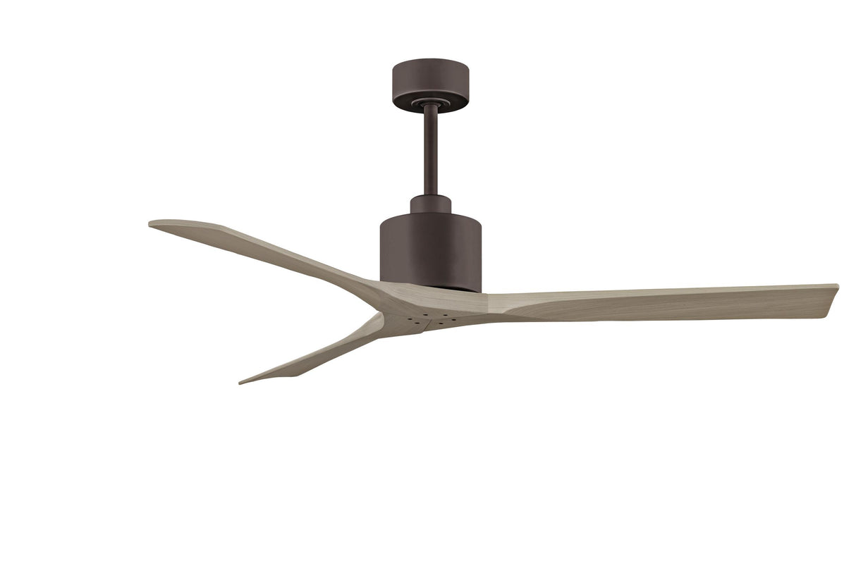 Matthews Fan NK-TB-GA-60 Nan 6-speed ceiling fan in Textured Bronze finish with 60” solid gray ash tone wood blades