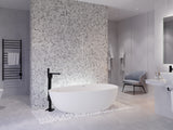 ANZZI BS-S06 Makot 5.6 ft. Man-Made Stone Center Drain Freestanding Bathtub in Matte White