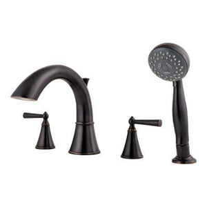 Tuscan Bronze Saxton 4-hole Roman Tub With Handshower, Trim Only LG6-4GLY