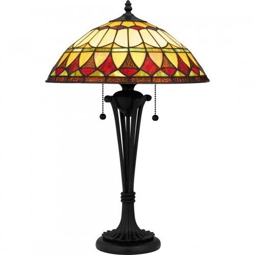 Quoizel TF16143MBK Tiffany Table lamp tiffany 2 lights matte black Table Lamp