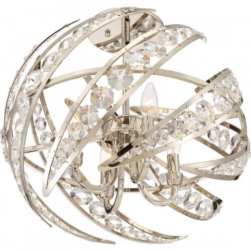 Quoizel PCCN1718PK Crescent Semi flush mount 4 lights polished nicke Semi-Flush Mount