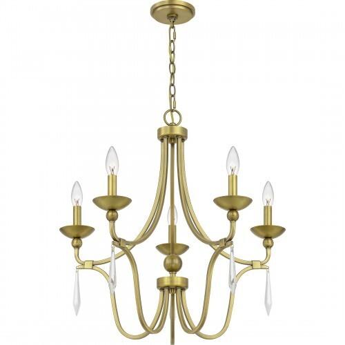 Quoizel JOU5025AB Joules Chandelier 5 light aged brass Chandelier