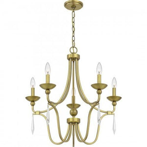 Quoizel JOU5025AB Joules Chandelier 5 light aged brass Chandelier