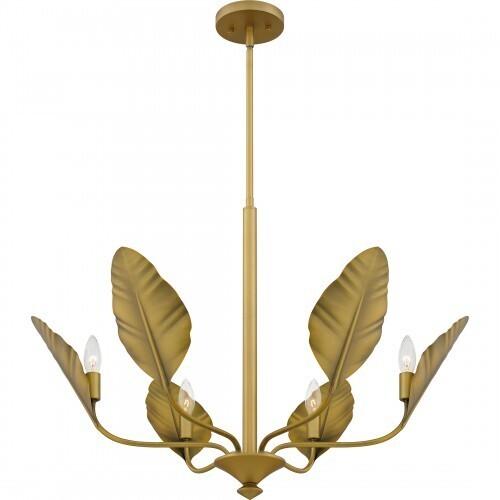 Quoizel BAY5028AB Bayley Chandelier 6 lights aged brass Chandelier