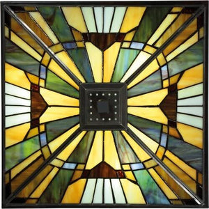 Quoizel TFIK1614VA Inglenook Flush mount tiffany 14" Flush Mount