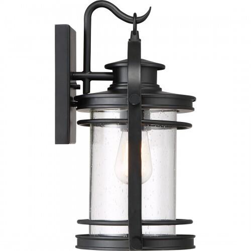 Quoizel BKR8408K Booker Outdoor Wall Sconce, 1-Light, 100 Watts, Mystic Black (15" H x 9" W)