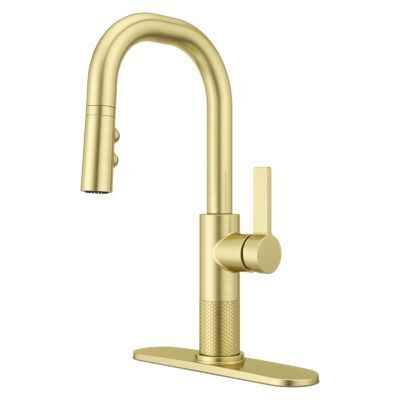 Pfister Brushed Gold 1-handle Pull-down Bar/prep Kitchen Faucet