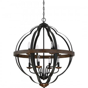 Quoizel SRN5208MK Siren 8 light foyer marcado blk Pendant