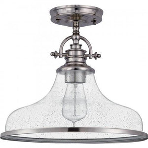 Quoizel GRTS1714BN Grant Semiflush mount 1 light brushed nickel Semi-Flush Mount