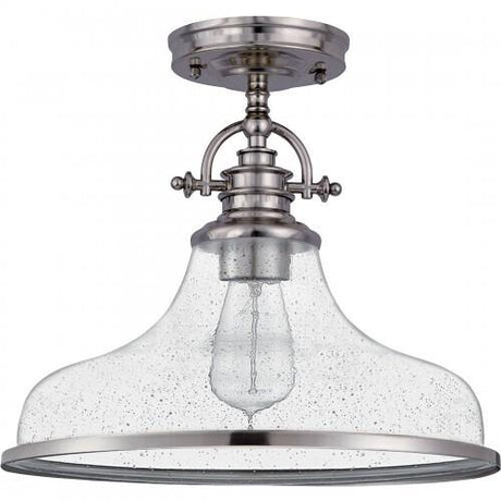 Quoizel GRTS1714BN Grant Semiflush mount 1 light brushed nickel Semi-Flush Mount