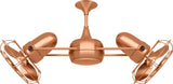 Matthews Fan DD-BRCP-MTL Duplo Dinamico 360” rotational dual head ceiling fan in Brushed Copper finish with Metal blades.