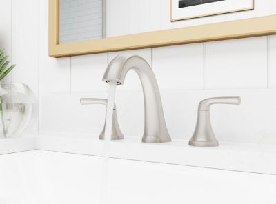 Spot Defense Brushed Nickel 2-handle 8" Widespread Bathroom Faucet LG49-MCA0GS