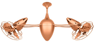 Matthews Fan AR-BRCP-MTL Ar Ruthiane 360° dual headed rotational ceiling fan in brushed copper finish with metal blades.