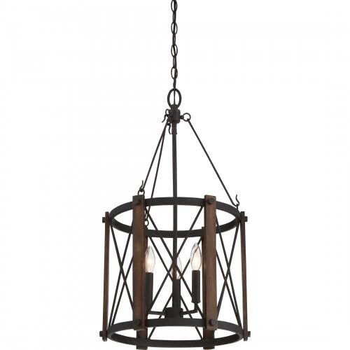 Quoizel BRO5203MK Baron Baron 3 lt foyer marcado black Pendant