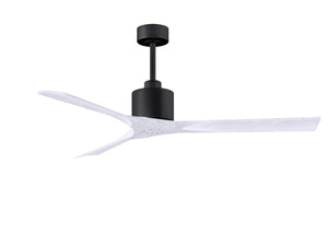Matthews Fan NK-BK-MWH-60 Nan 6-speed ceiling fan in Matte Black finish with 60” solid matte white wood blades