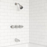 3-Handle Tub & Shower Faucet with Metal Knob Handles