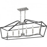 Quoizel CTA642MBK Catalina Linear chandelier 6 light matte black Island Light