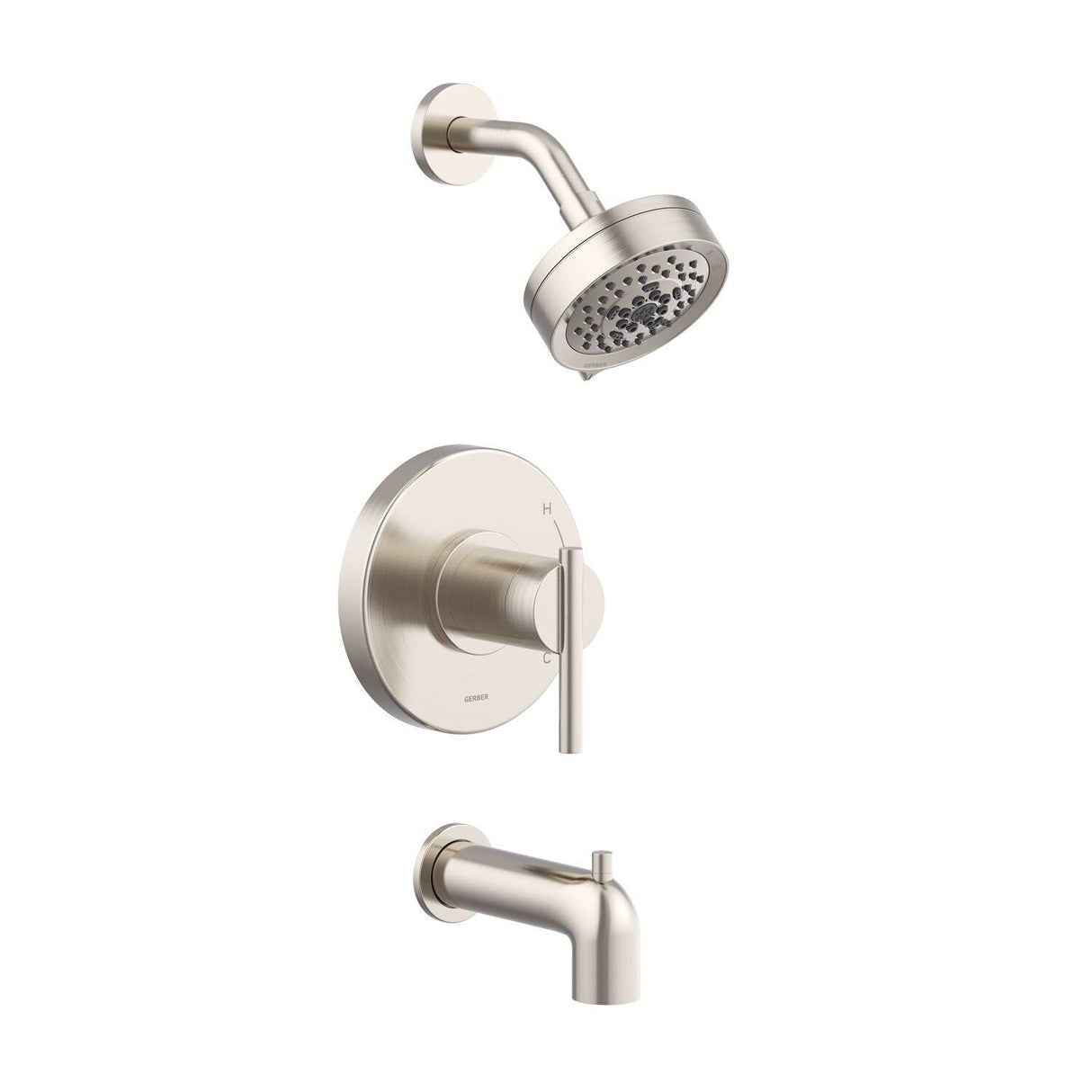 Gerber D511658BNTC Parma Tub & Shower Trim Kit, 1.75GPM - Brushed Nickel