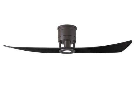 Matthews Fan LW-TB-BK Lindsay ceiling fan in Textured Bronze finish with 52" solid matte black wood blades and eco-friendly, dimmable LED light kit.