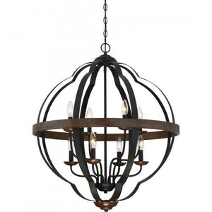 Quoizel SRN5208MK Siren 8 light foyer marcado blk Pendant