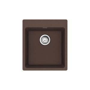 FRANKE MAG61015-MOC-S Maris Dual Mount 17.31-in x 19.69-in Granite Single Bowl Bar / Prep Sink in Mocha In Mocha
