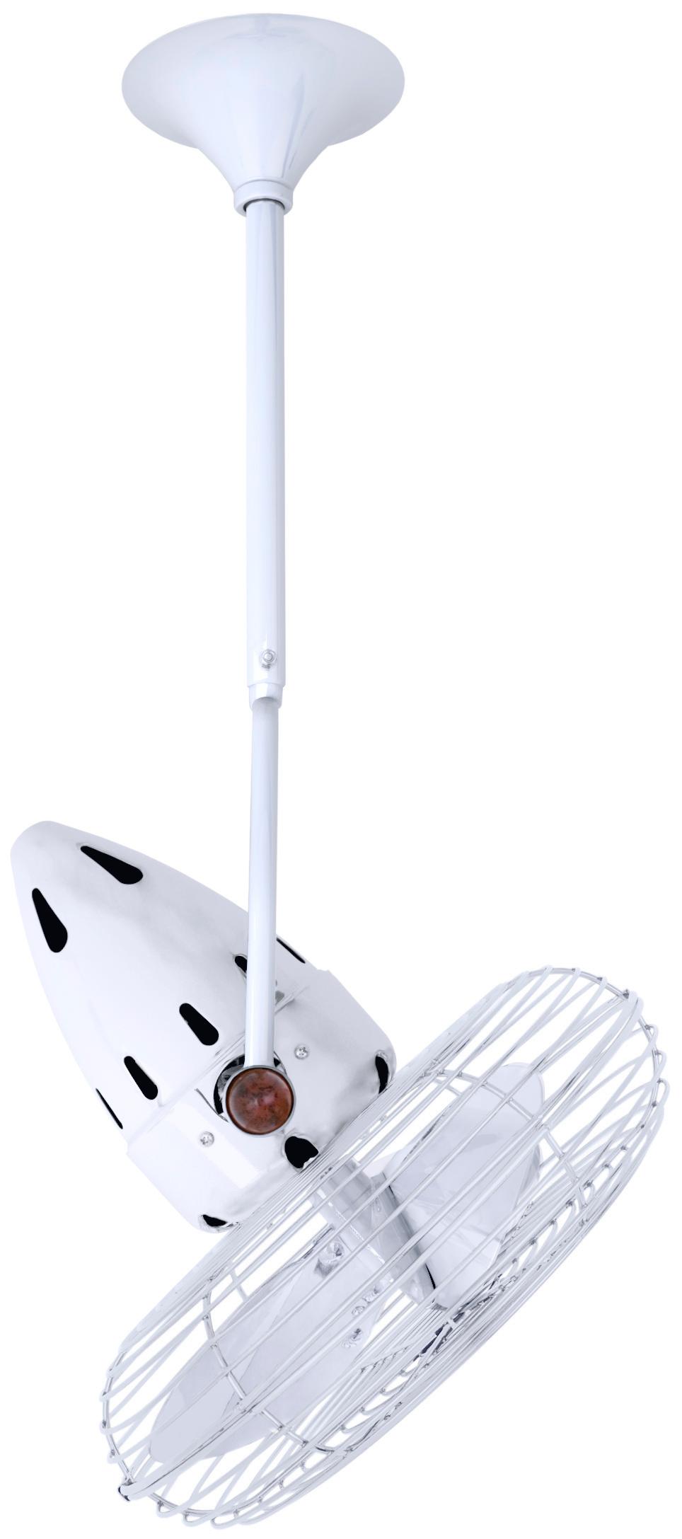 Matthews Fan JD-WH-MTL Jarold Direcional ceiling fan in Gloss White finish with metal blades.