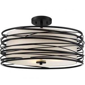 Quoizel SPL1720K Spiral Semi flush mount 3 lights mystic black Semi-Flush Mount