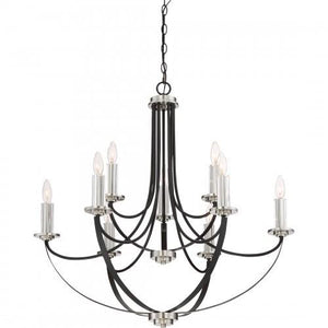 Quoizel ANA5009K Alana 9 light chandelier mystic blk Chandelier