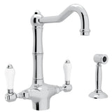 ROHL A1679LPWSAPC-2 Acqui® Two Handle Kitchen Faucet With Side Spray