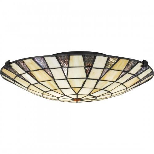 Quoizel TF5618MBK Tiffany Flush mount tiffany 2 lights matte black Flush Mount