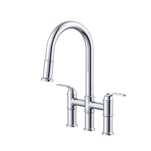 Gerber D434437BB Kinzie Two Handle Pull-down Bridge Faucet - Brushed Bronze