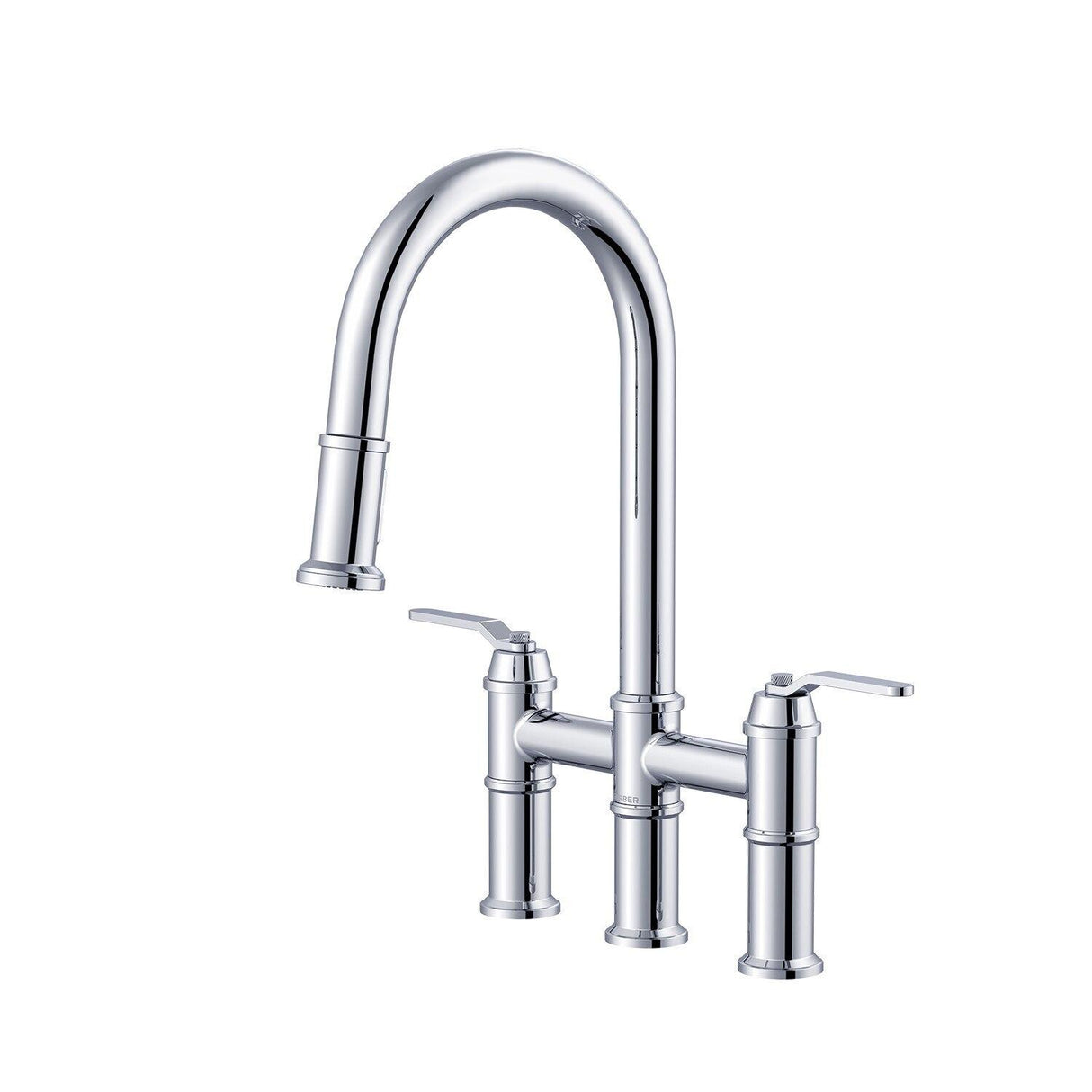 Gerber D434437BS Kinzie Two Handle Pull-down Bridge Faucet - Satin Black