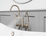 Tisbury Wall Mount 2-Handle Tub Filler with Hand Shower in Brushed Nickel