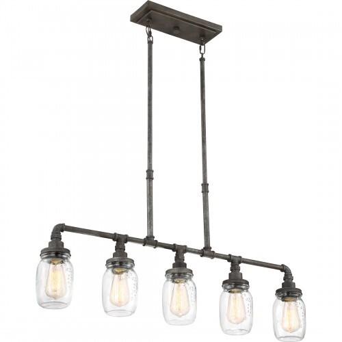 Quoizel SQR538RK Squire 5 light island rustic blk Island Light